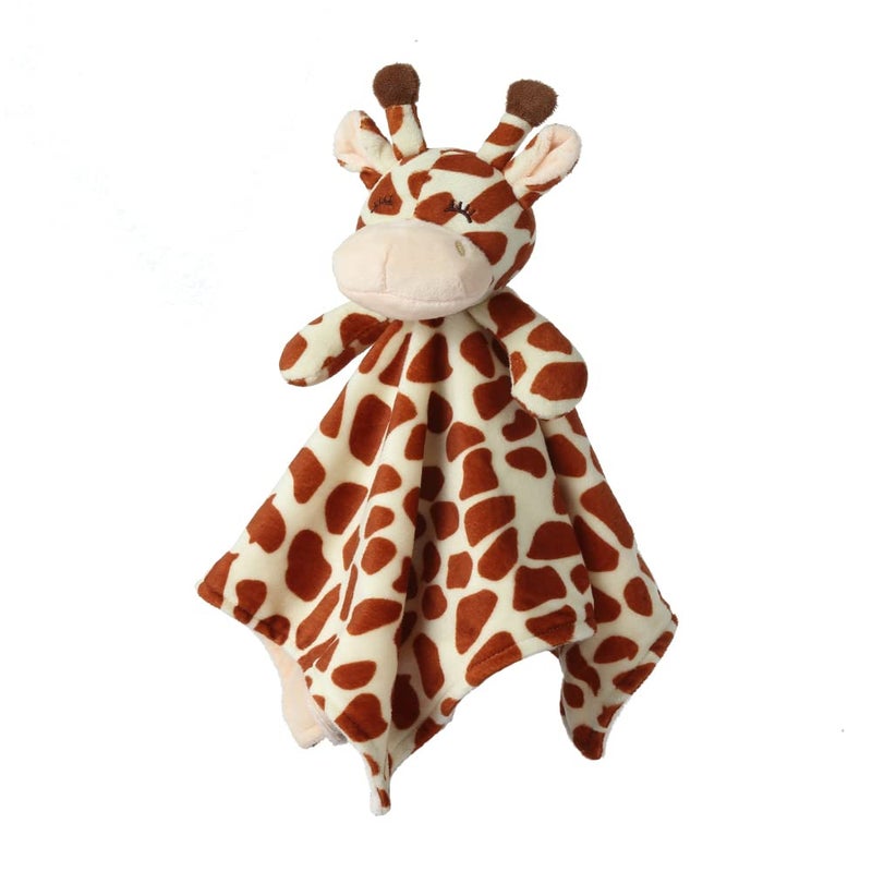 CREVENT Soft Plush Animal Face Security Blankets for Boys and Girls, Great Gifts for Birthday Baby Shower(Brown Giraffe) - Image 2