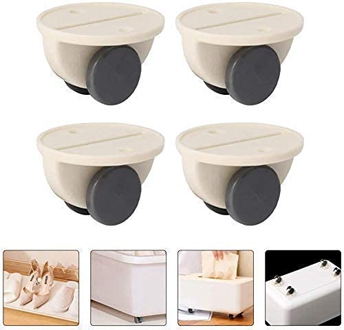 LOMESH LOMESH 4 pcs Adhesive Caster Wheel Non Swivel Casters Hard Plastic Caster for Furniture Storage Box Baby Toys Car Cloth Bin Container Moving Carton Multi Color - Image 2