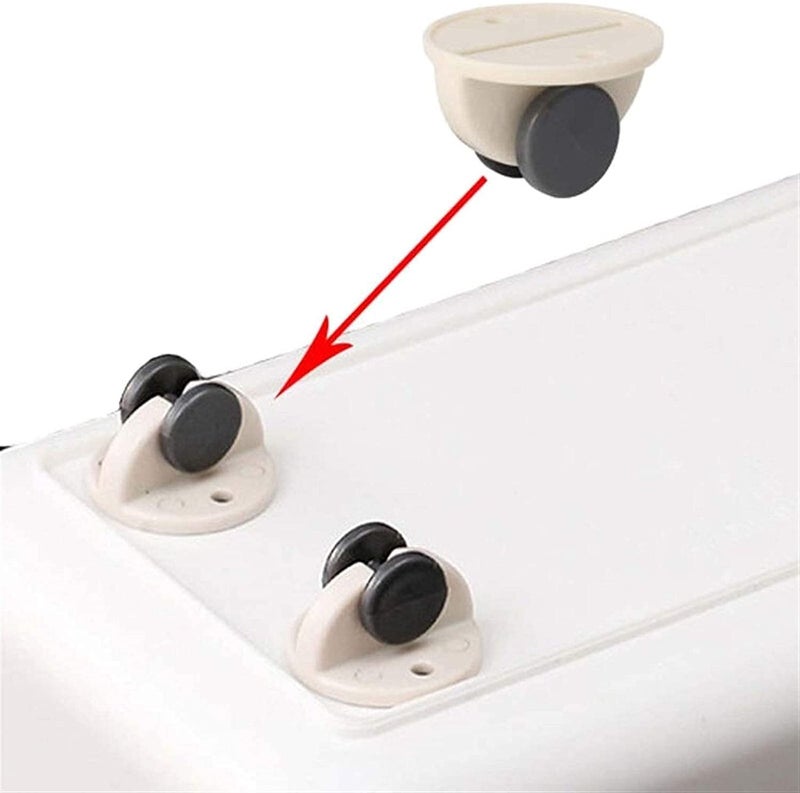LOMESH LOMESH 4 pcs Adhesive Caster Wheel Non Swivel Casters Hard Plastic Caster for Furniture Storage Box Baby Toys Car Cloth Bin Container Moving Carton Multi Color - Image 3