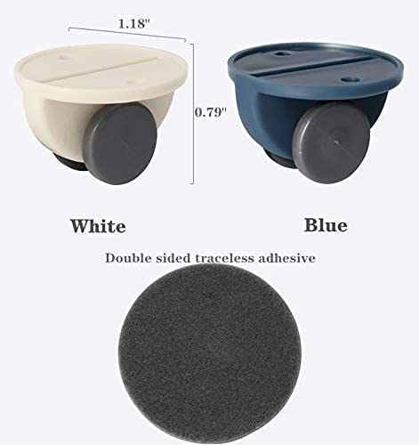 LOMESH LOMESH 4 pcs Adhesive Caster Wheel Non Swivel Casters Hard Plastic Caster for Furniture Storage Box Baby Toys Car Cloth Bin Container Moving Carton Multi Color - Image 4
