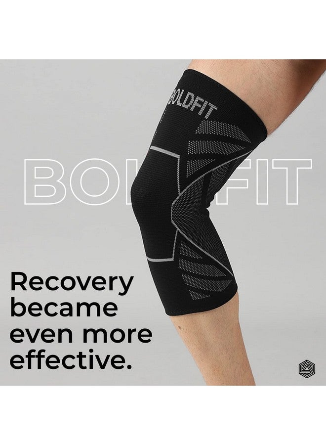 Boldfit Cotton Knee Caps For Women & Men Knee Support|For Knee Pain Relief|Knee Guard Knee Belt - Grey M - Image 3