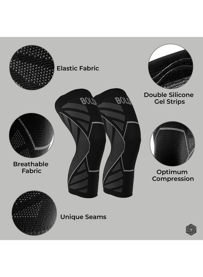 Boldfit Cotton Knee Caps For Women & Men Knee Support|For Knee Pain Relief|Knee Guard Knee Belt - Grey M - Image 4