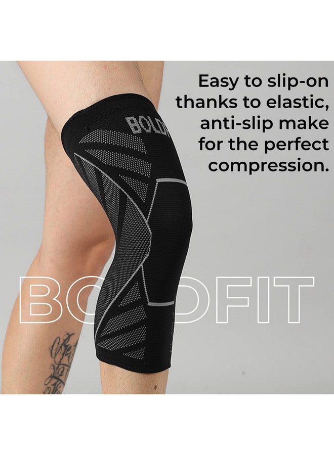 Boldfit Cotton Knee Caps For Women & Men Knee Support|For Knee Pain Relief|Knee Guard Knee Belt - Grey M - Image 2