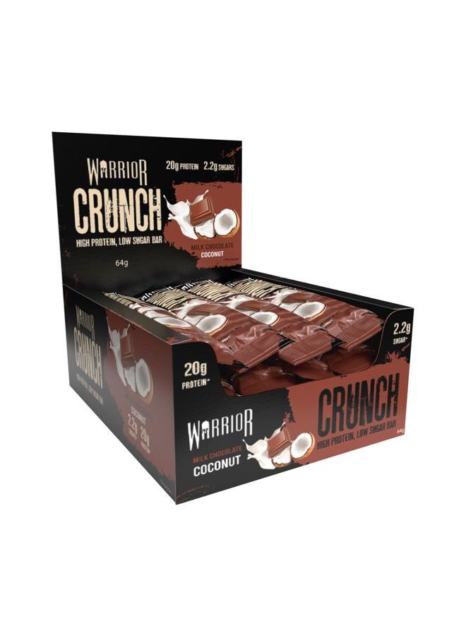 Crunch High Protein Low Carb Bar, 64g, Milk Chocolate Coconut, Pack of 12