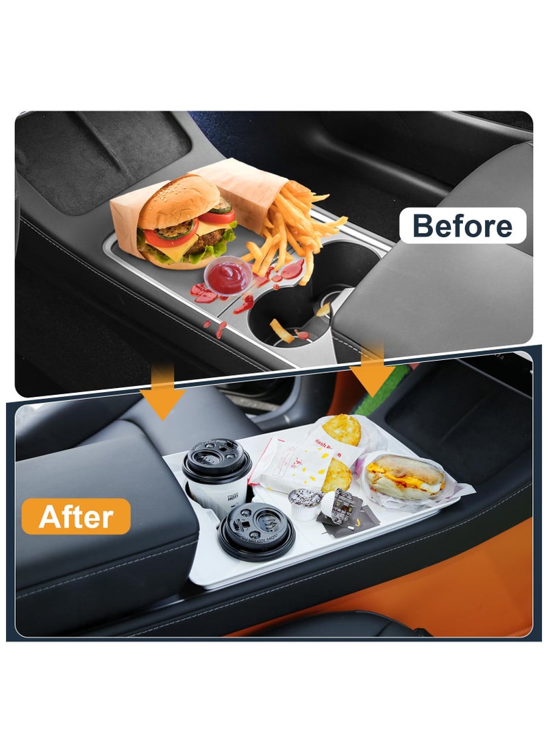 SYOSI Center Console Tray for Tesla Model 3 Model Y, Food Tray Table for Eating with Passenger, Car Food Eating Tray Table Tesla Model 3 Model Y Accessories - Image 5