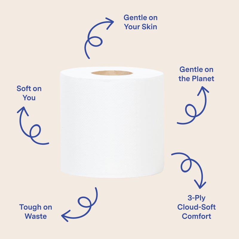 Repurpose Compostables Repurpose 100% Bamboo Toilet Paper, 3-Ply, Tree-Free, Plastic-Free, FSC Certified, Septic Safe, Fast Dissolving, RV-Friendly, 12 Rolls (300 Sheets/Roll), No Fragrance/Dyes - Image 4