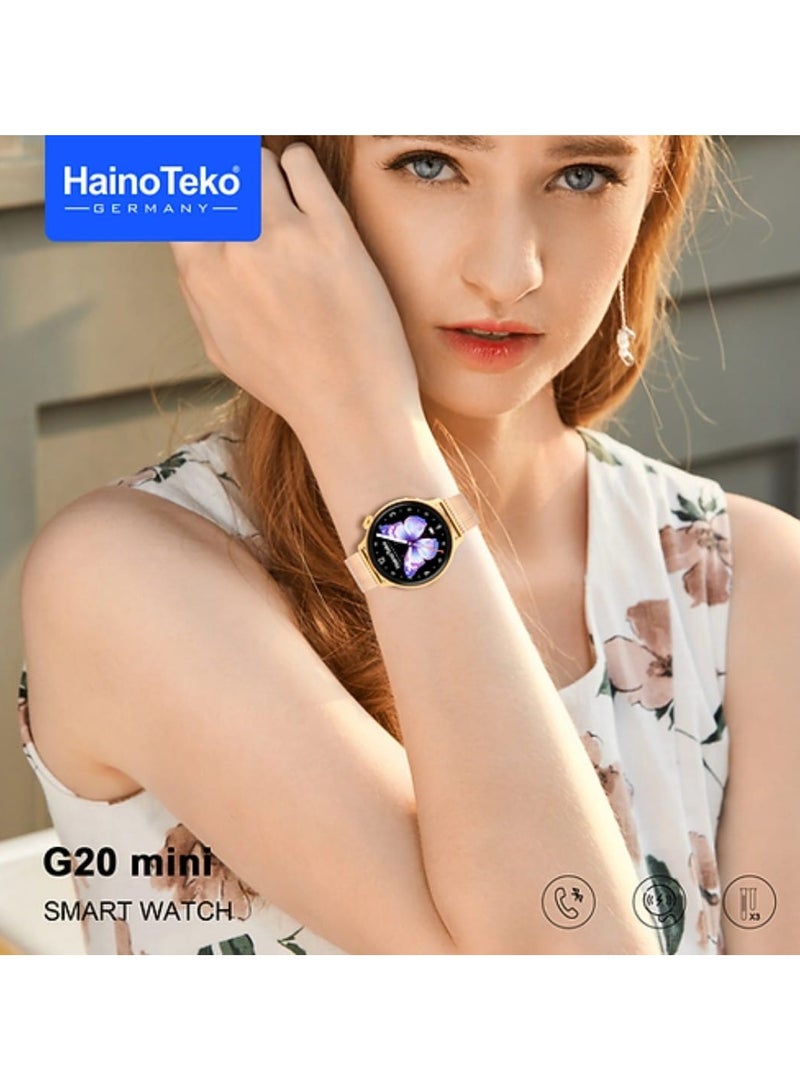 Haino Teko G20 Mini Smart Watch Real AMOLED Display with 3 Pairs of Straps for Women - Image 2