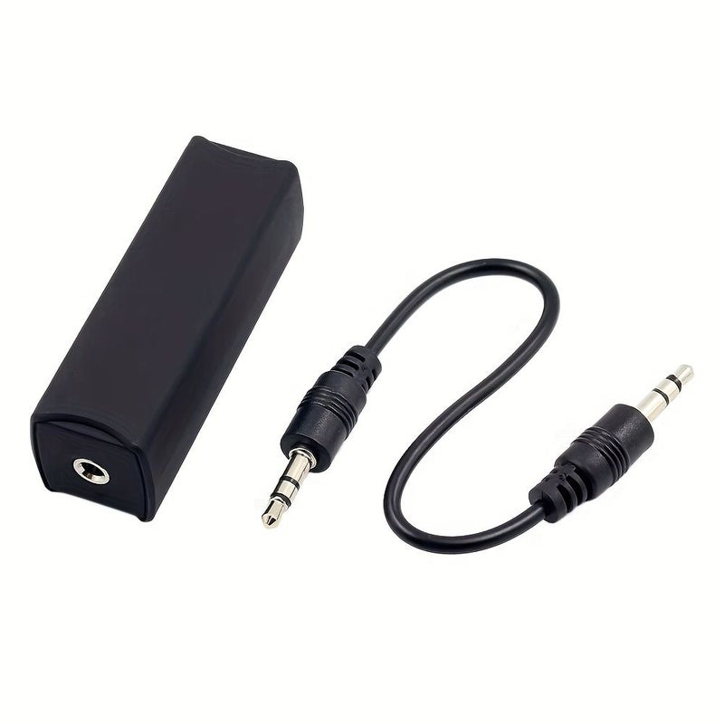 Black 3.5mm Audio Ground Loop Noise Isolator Anti Interference Filter For Car - Image 1