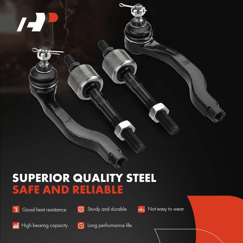 A-Premium 6Pcs Suspension Kit Inner Outer Tie Rod End Ball Joint for Honda Civic CRX 1988-1991 - Image 3