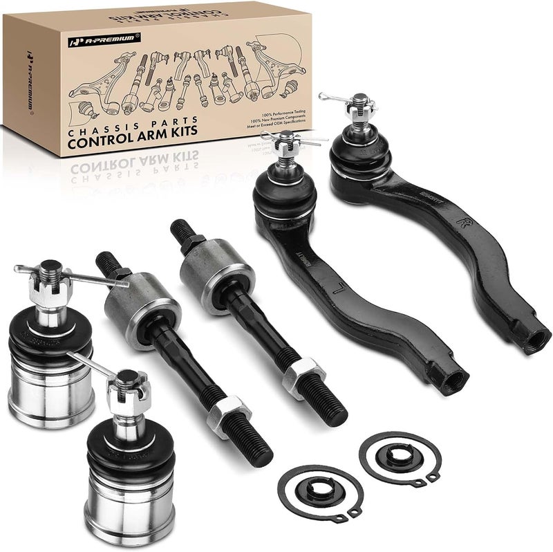 A-Premium 6Pcs Suspension Kit Inner Outer Tie Rod End Ball Joint for Honda Civic CRX 1988-1991 - Image 1