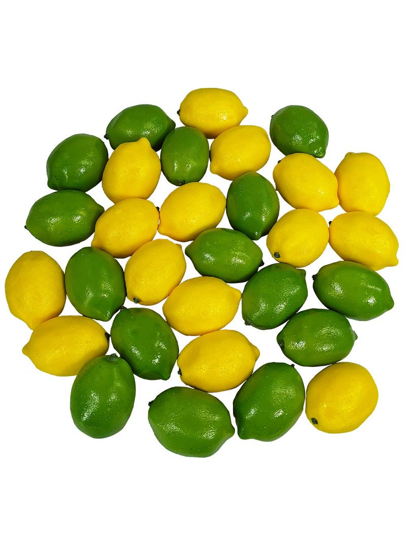 Winlyn Winlyn 28 PCS Artificial Lemons and Limes  Fake Fruit Lemons Artificial Lifelike Simulation Lemon for Home House Kitchen Party Decoration  - Image 1
