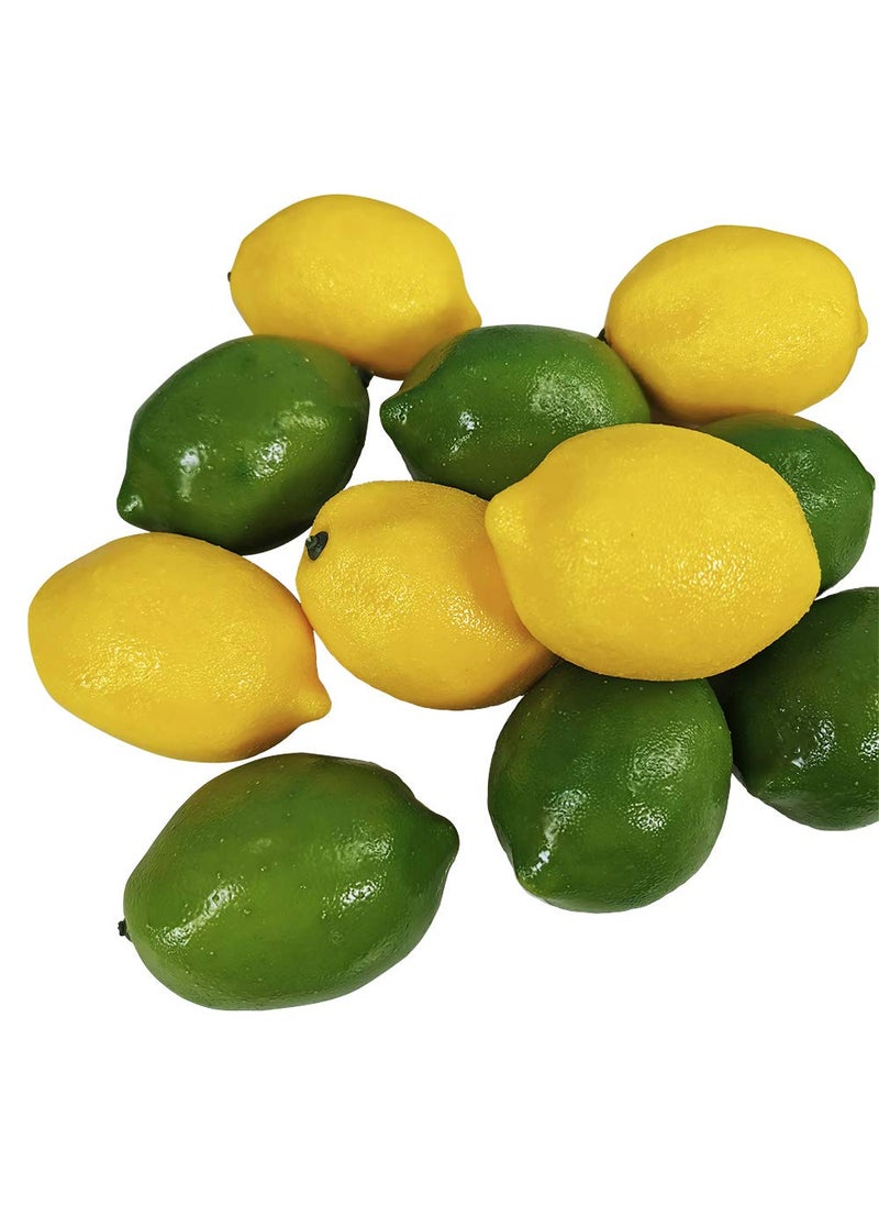 Winlyn Winlyn 28 PCS Artificial Lemons and Limes  Fake Fruit Lemons Artificial Lifelike Simulation Lemon for Home House Kitchen Party Decoration  - Image 3