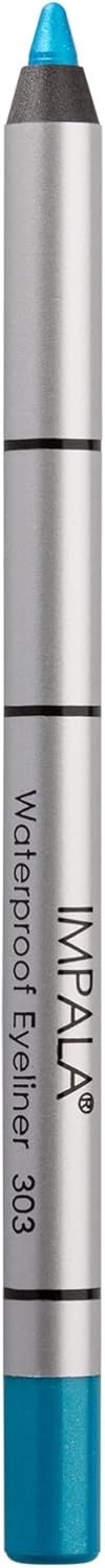 IMPALA Creamy Waterproof Sky Blue Eyeliner Pencil 303 Defined Contour or Smokey Effect Dense and Creamy Texture Easy to Apply Bright LongLasting and WaterResistant Color