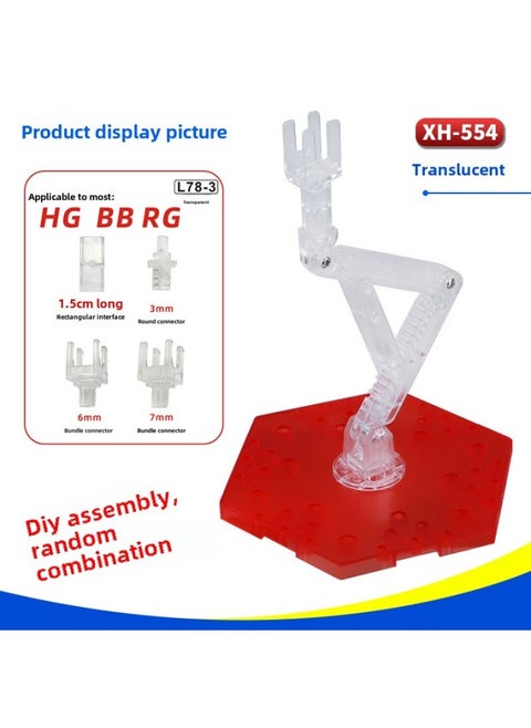 1/144HG RG BB Hand-made Gundam Model Doll Assembled Bracket Display Platform Base Support Frame-Color:XH-554: Bracket Transparent Red