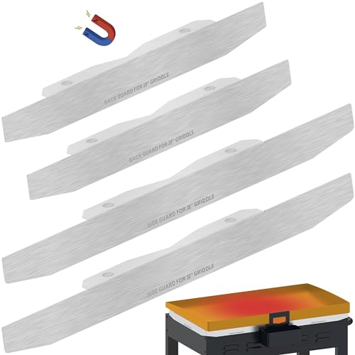 Wind Guard for Blackstone Griddle 28 Inch Grill Accessories for Blackstone Griddle Magnetic Wind Screens Protect Flame Hold Heat Compatible with Rear Grease Cup Hood and Side Shelf Grill Gift