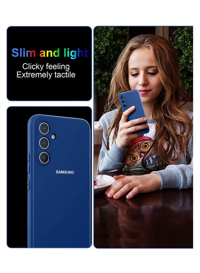Wtech Premium Soft Liquid Silicone Case Cover For Samsung Galaxy A35 5G 2024 Navy Blue - Image 4