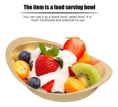 Gyanadh Stainless Steel Serving Cooking Golden Snack Salad Bowl Starter Bowl Bars Design for Dessert Fruits Dipping Bowl Appetizer French Fries Ketchup Seasoning Salad Serving Bowl Food Container - Image 5