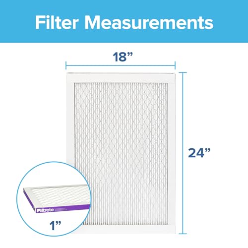 Filtrete 18x24x1 AC Furnace Air Filter, MERV 12, MPR 1500, CERTIFIED asthma & allergy friendly, 3 Month Pleated 1-Inch Electrostatic Air Cleaning Filter, 2-Pack (Actual Size 17.81x23.81x0.78 in) - Image 2