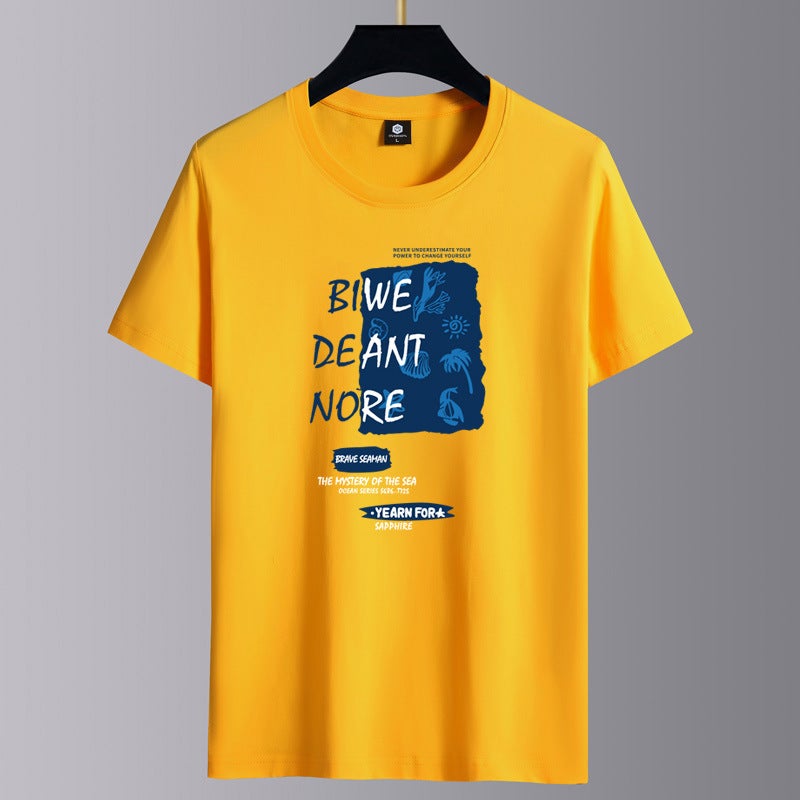 Solid Color Short-Sleeved T-Shirt Men'S Summer Thin Loose Half-Sleeved T-Shirt Fashionable Round Neck Base Shirt All-Match Casual Top - Image 3