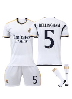 23/24 Season Madrid Home Football Kits BELLINGHAM #5 Fans Football Jersey/Shorts Socks Gift Set Youth Sizes and Adult Size