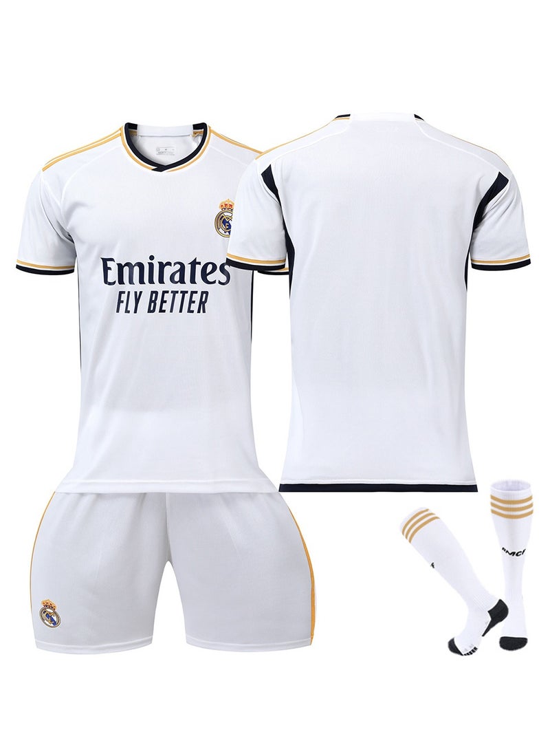 Generic - 23/24 Season Madrid Home Football Kits BELLINGHAM #5 Fans Football Jersey/Shorts Socks Gift Set Youth Sizes and Adult Size - Image 1