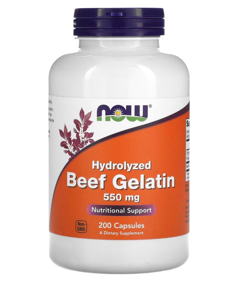 now Hydrolyzed Beef Gelatin 550 mg 200 Capsules