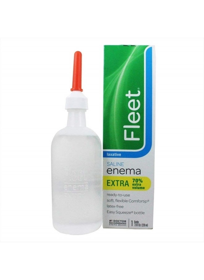Fleet - Laxative Saline Extra Enema for Adult Constipation, 7.8 fl oz Bottle (2 Pack) - Image 1