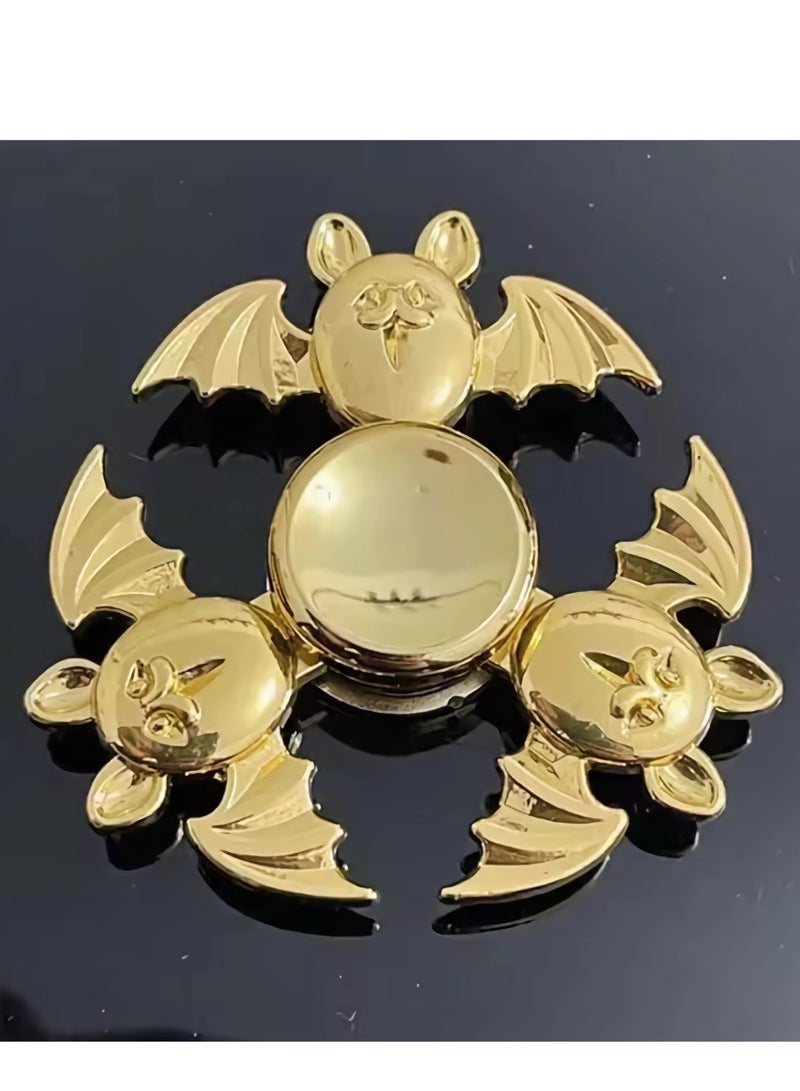 Three-Winged Bat Metal Spinner - Shiny Gold