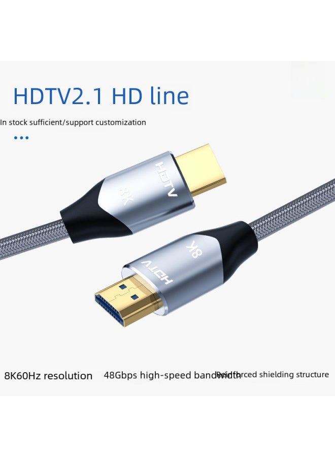 نيوترل كابل بيانات HDMI 2.1 عالي الدقة 8K لخط التلفزيون والكمبيوتر وجهاز العرض وصندوق التلفزيون بتردد 144 هرتز، مصنوع من سبائك الألومنيوم - Image 2