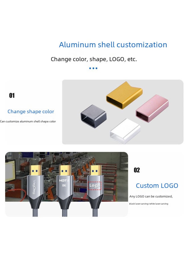 نيوترل كابل بيانات HDMI 2.1 عالي الدقة 8K لخط التلفزيون والكمبيوتر وجهاز العرض وصندوق التلفزيون بتردد 144 هرتز، مصنوع من سبائك الألومنيوم - Image 4