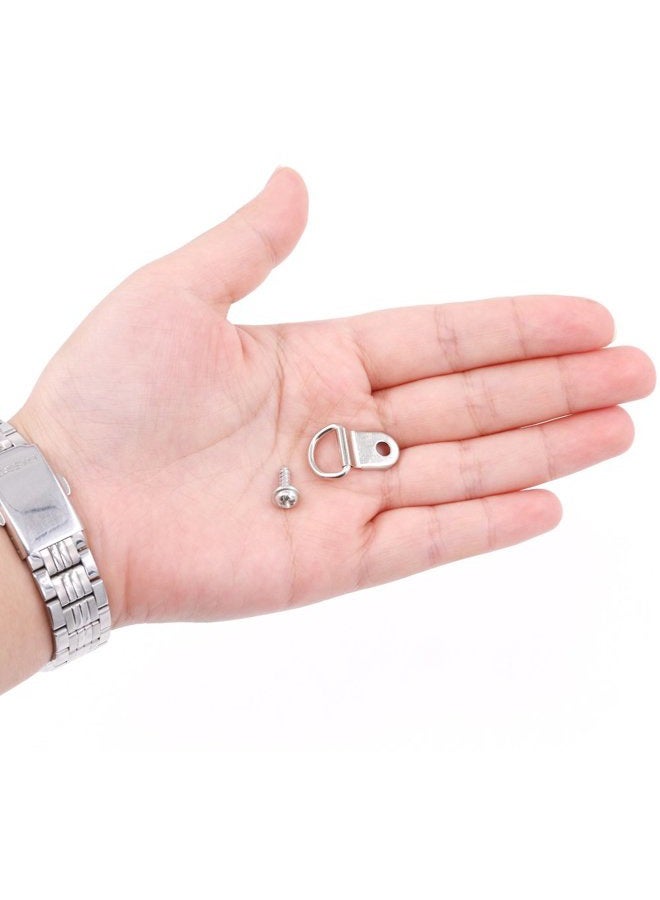 Rustark 110Pcs Silver Metal D Ring Picture Hangers Frame Hanging Hangers Single Hole with Screws for Picture Painting Frame Cross-stitch - Image 5