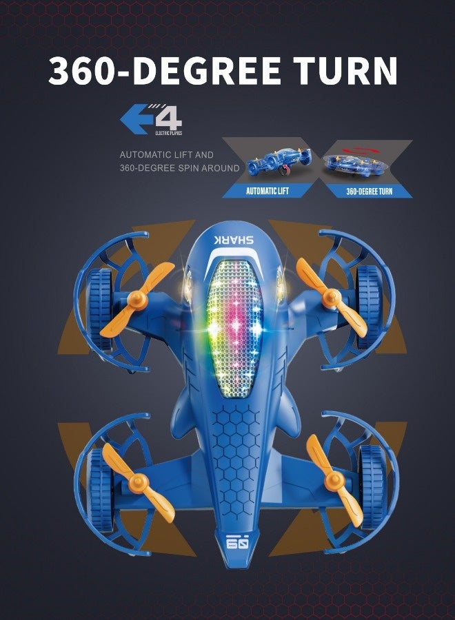 Vixplorn Kids Airplane Toy, Flying Toy with LED Light and Music - Electric Airplane for 3+ Boys and Girls - Interactive Toy with 360° Flip, Gift for 3+ Boys and Girls（Blue） - Image 3