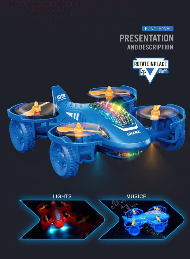 Vixplorn Kids Airplane Toy, Flying Toy with LED Light and Music - Electric Airplane for 3+ Boys and Girls - Interactive Toy with 360° Flip, Gift for 3+ Boys and Girls（Blue） - Image 4