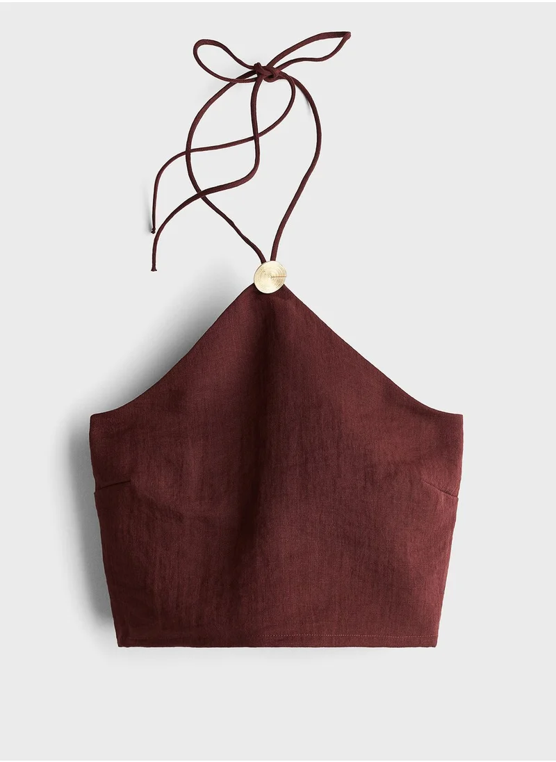 اتش اند ام Halter Neck Crop Top