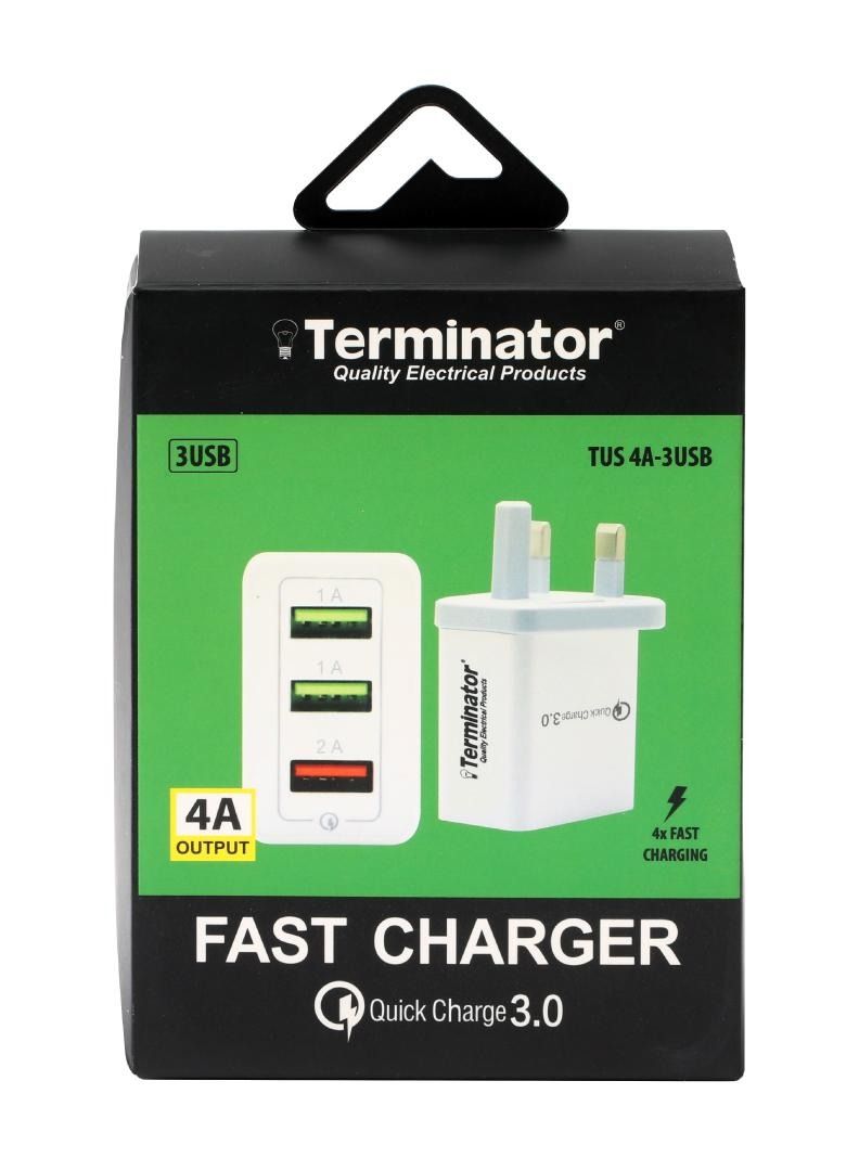 Terminator 13A Fast Charger with 3 USB (Qualcomm 3.0) - Image 2