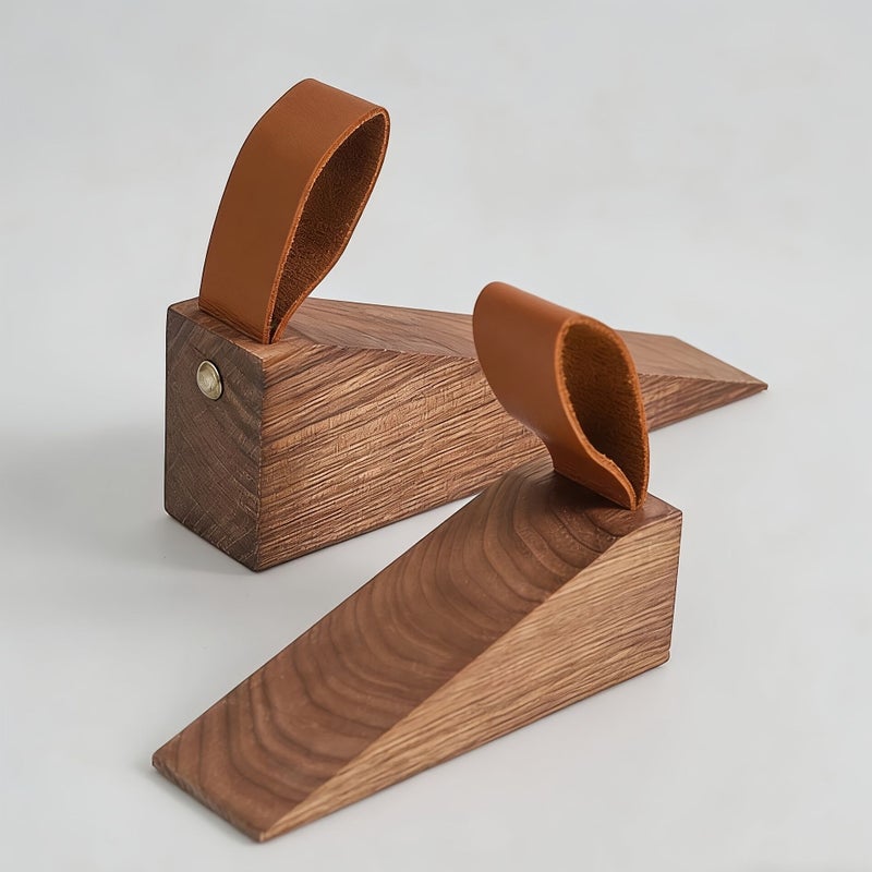 3pcs Solid Wood Door Protector Creative Anti Closing Door Plug With Anti Slip Mat - Image 2