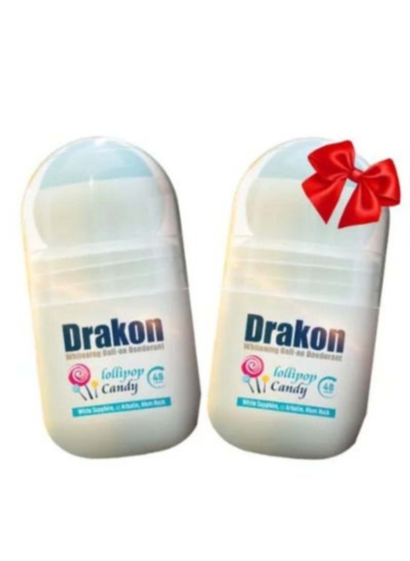 Drakon Whitening Roll On Deodorant lollipop candy 50Ml (1+1)