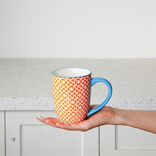 Cerkik Ceramic Coffee Mugs Set - 16 Oz Large Porcelain Tea Cups with Handle for Women Men Cocoa Latte Cappuccino - Christmas Housewarming Gift - Microwave Dishwasher Safe - Set of 6 - Assorted Colors - Image 2