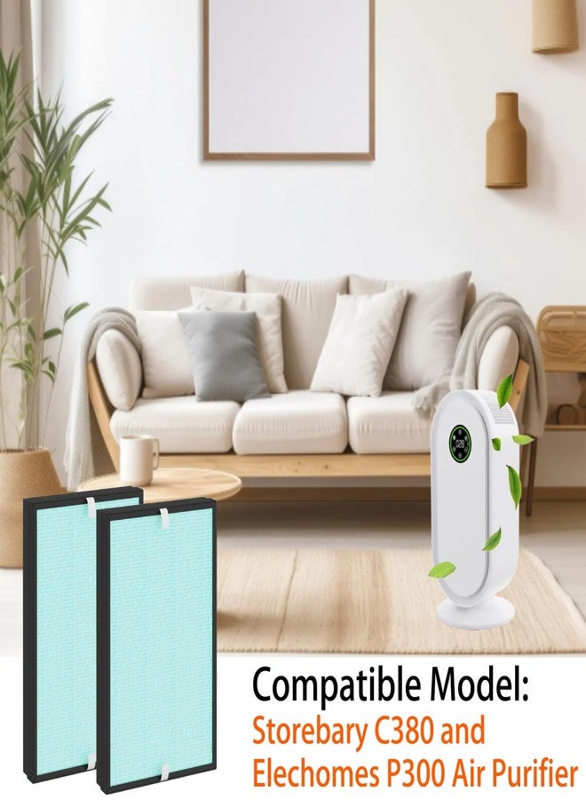 DAODEFUL 2 Pack C380 Replacement Filter for Storebary and Elechomes P300 Air Purifier, 3-IN-1, H13 True HEPA with High-Efficiency Activated Carbon and Pre-filter, Model C380-RF - Image 2