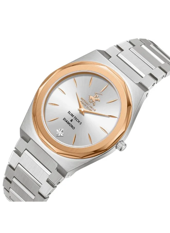 بيفرلي هيلز بولو كلوب BEVERLY HILLS POLO CLUB BP3668X.330 Women's Analog Display Watch & Metal Strap Silver