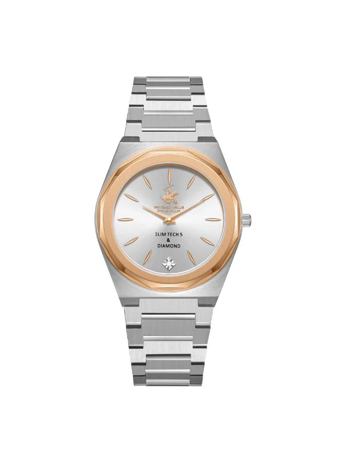 بيفرلي هيلز بولو كلوب BEVERLY HILLS POLO CLUB BP3668X.330 Women's Analog Display Watch & Metal Strap Silver