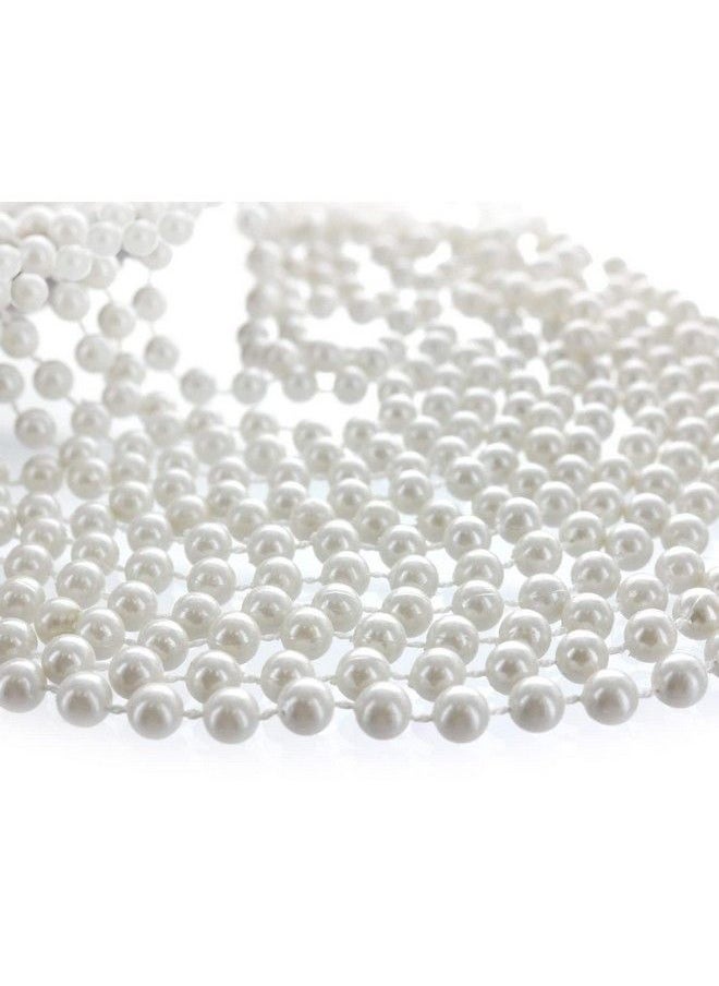 GiftExpress ⓡ 12 Pcs White Pearl Bead Necklaces Flapper Beads Party Accessory Party Favor  - Image 2