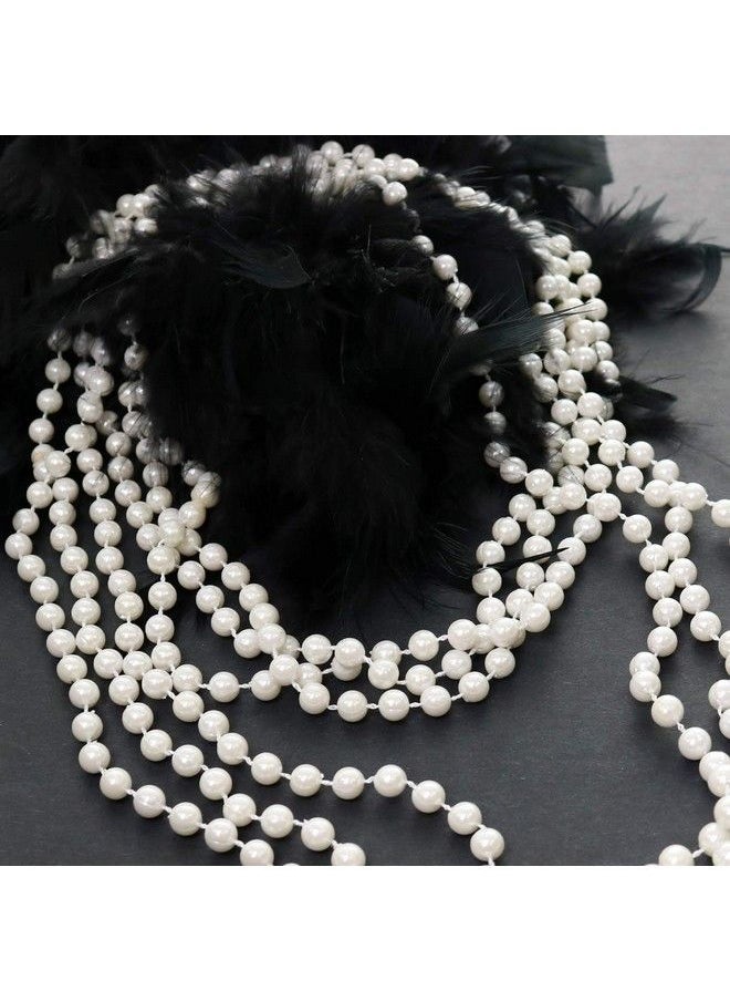 GiftExpress ⓡ 12 Pcs White Pearl Bead Necklaces Flapper Beads Party Accessory Party Favor  - Image 5