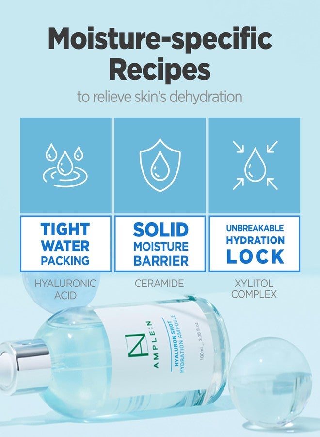 CORÉANA AMPLE:N Hyaluron Shot Hydration Serum - Korean Plumping Face Serum with Hyaluronic Acid and Xylitol - Ultra Hydrating Moisturizer to Reduce Wrinkles and Restore Vitality and Glow, 1.01 fl.oz. - Image 4