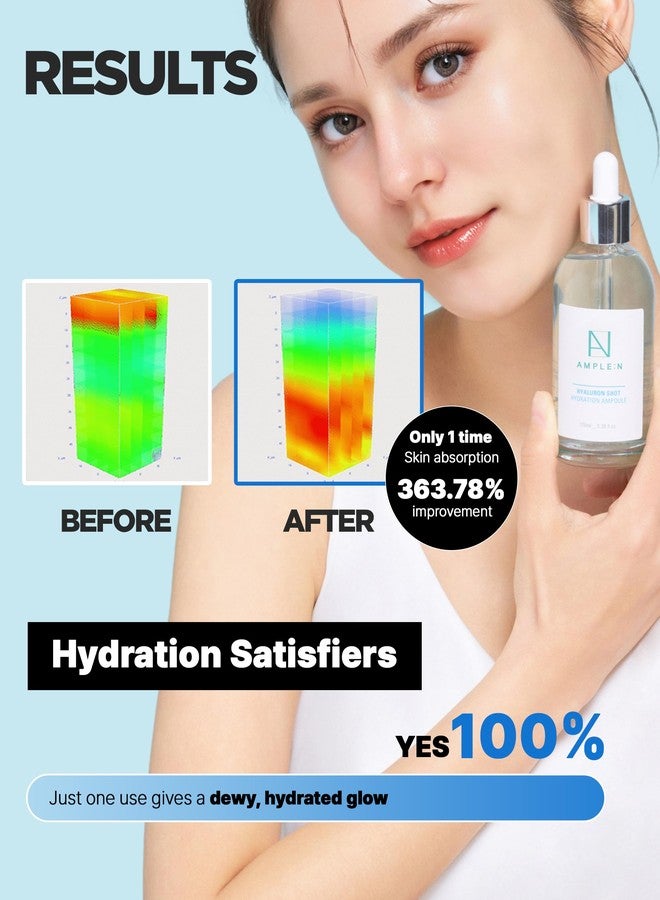 CORÉANA AMPLE:N Hyaluron Shot Hydration Serum - Korean Plumping Face Serum with Hyaluronic Acid and Xylitol - Ultra Hydrating Moisturizer to Reduce Wrinkles and Restore Vitality and Glow, 1.01 fl.oz. - Image 5