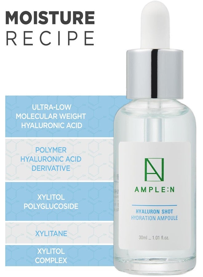 CORÉANA AMPLE:N Hyaluron Shot Hydration Serum - Korean Plumping Face Serum with Hyaluronic Acid and Xylitol - Ultra Hydrating Moisturizer to Reduce Wrinkles and Restore Vitality and Glow, 1.01 fl.oz. - Image 3