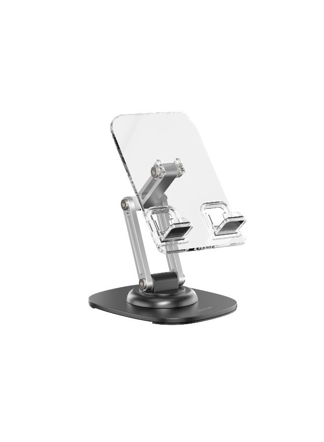 GREEN LION M3-Transparent Phone & Tablet Holder / Compatible with 4-12.9" Devices / Secure & Stable / Foldable Design / Adjustable Height - Black/ Clear - Image 1