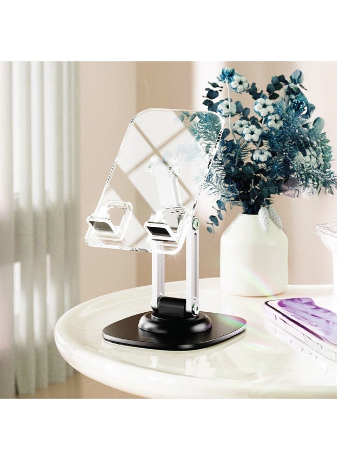 GREEN LION M3-Transparent Phone & Tablet Holder / Compatible with 4-12.9" Devices / Secure & Stable / Foldable Design / Adjustable Height - Black/ Clear - Image 2