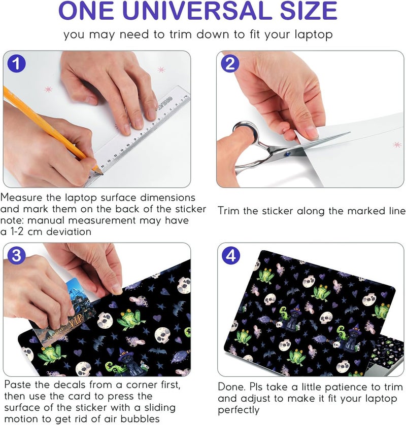DINKY 17 inches Laptop Skin Sticker Netbook Universal Reusable Protector Cover Decal Fits 16" 16.5" 17" 17.3 inch Laptop Protector Notebook (Skeleton Frog) - Image 4