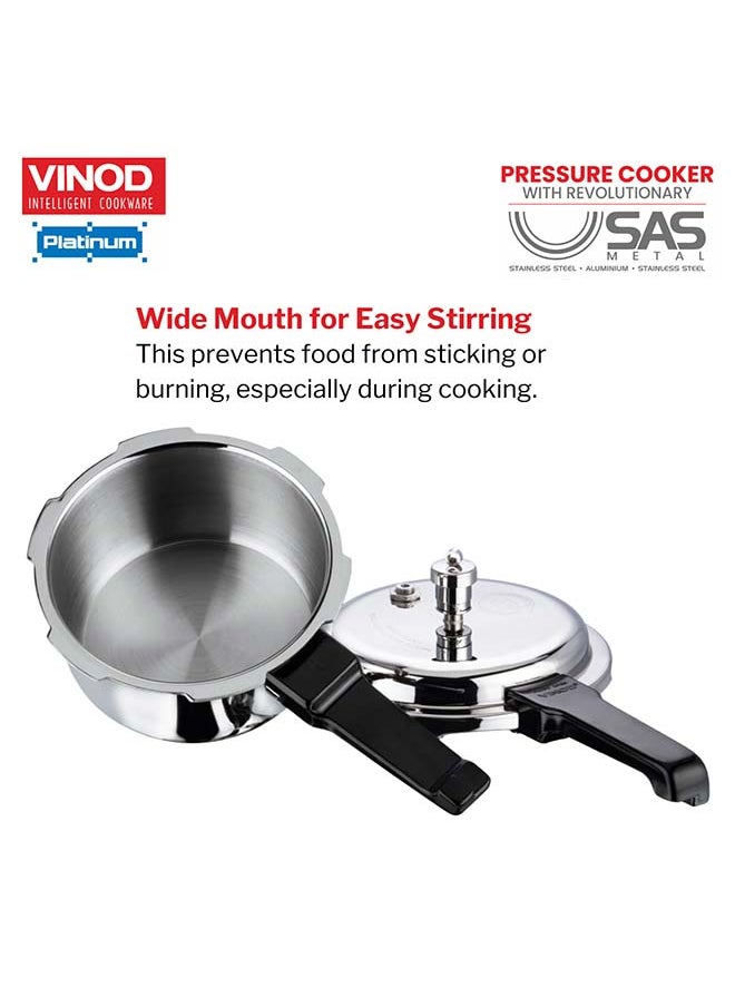 VINOD 3Liters Vinod Platinum Triply Stainless Steel Outer Lid Pressure Cooker 3 Litre Capacity - ISI Certified, Silver, Induction Friendly, Pressure Cooker for Home Cooking Silver  - Image 4